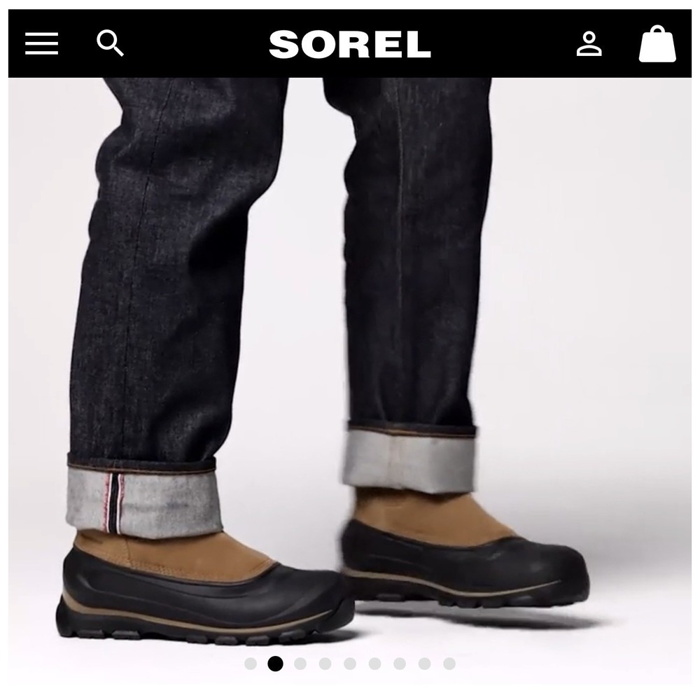 Sorel Buxton Mens Winter Boots Sz 8 Tan Black Suede Leather Waterproof Pull On - Picture 5 of 16